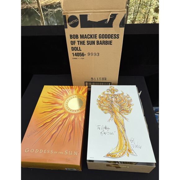 Vtg 1995 BOB MACKIE GODDESS OF The Sun Barbie 14056 NEW Complete W/ Shipping Box